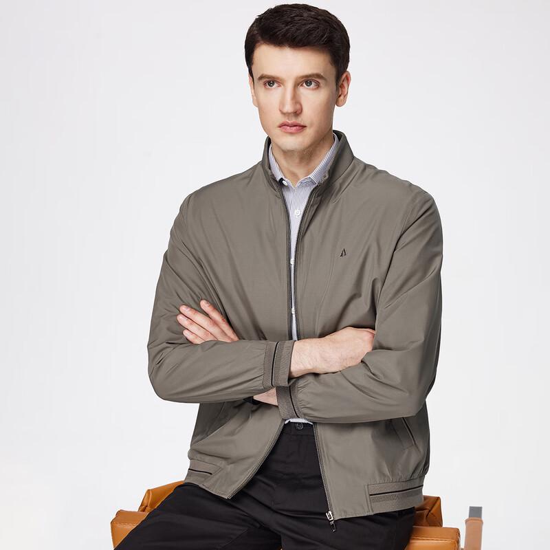 Shanshan Men's Embroidered Business Casual Stand Collar Jacket