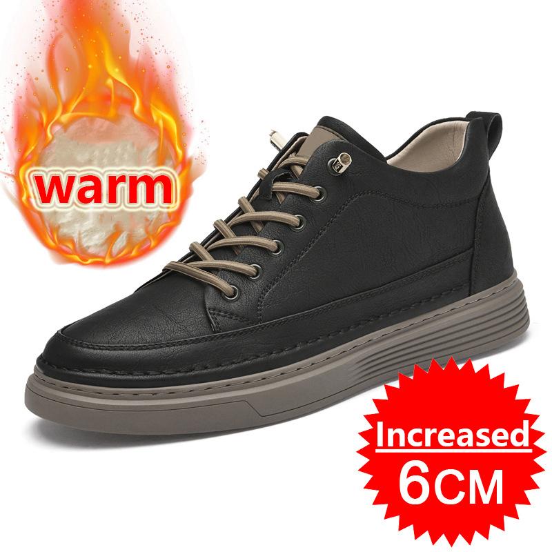 

Genuine Leather Men 6cm Height Increasing Tennis Male Casual Shoes Slip On Loafers Outdoor Luxury Tennis Plus Size 36-47 39