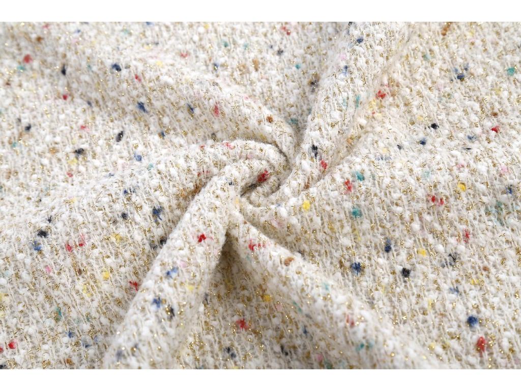 Thick Needle-Dyed Hydrangea Knit Fabric: 2024 Autumn/Winter Colorful Small Fragrance Style Fabric