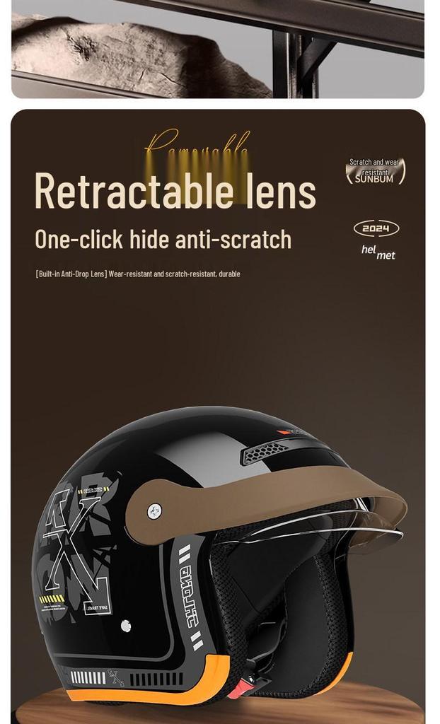 3C Certified Electric Helmet for Women & Men: Warm, Safe & All-Season Motorcycle Half Helmet for Autumn/Winter.