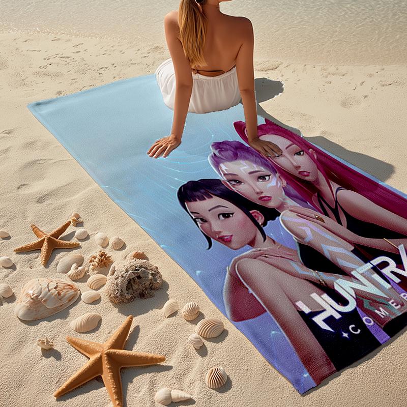 KPOP Hunter Fashion Beach Towel: Ideal for Summer Adventures Soft, absorbent and quick drying suitable for swimming and bathing