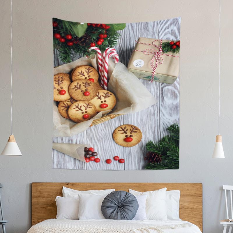 Christmas Tree Decoration Printed Pattern Tapestry Home Living Room Bedroom Wall Decoration Background Cloth Tapestry 230x180cm