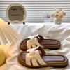 Retro French One-word Slippers Women's Summer Wear 2025 New Internet Celebrity Flat-bottomed Seaside Vacation Sandals Casual Sandals