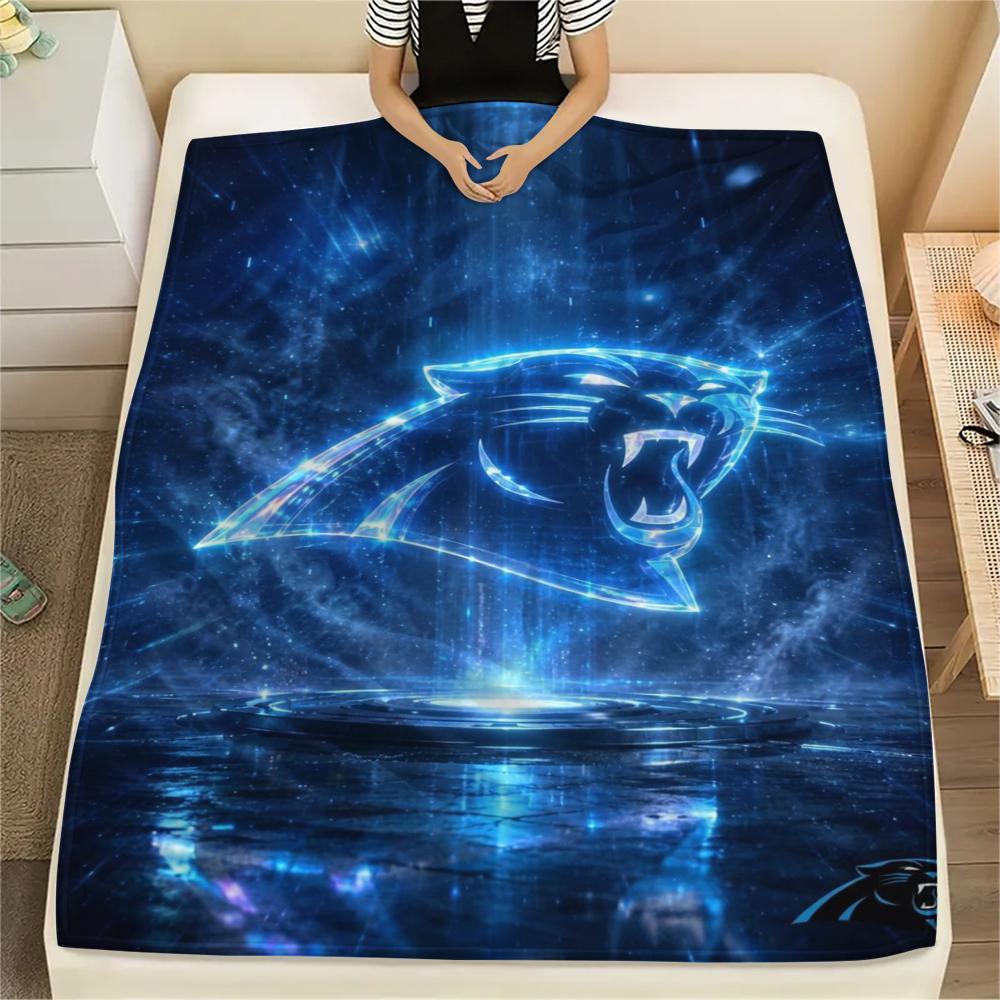 Carolina Panthers Druck Flanelldecke, Hohe Qualität, Bequem für Alle Jahreszeiten, Heimdekoration, Wärme und Komfort, Perfekt für Weihnachtsgeschenke