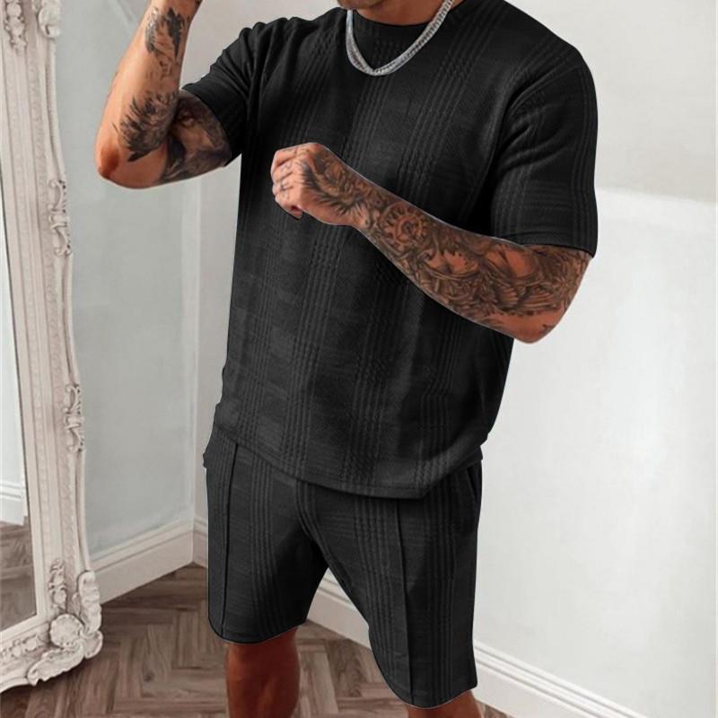 Short Sleeved Shorts Two-piece Set Sporty and Trendy Casual Men's Sport Wear