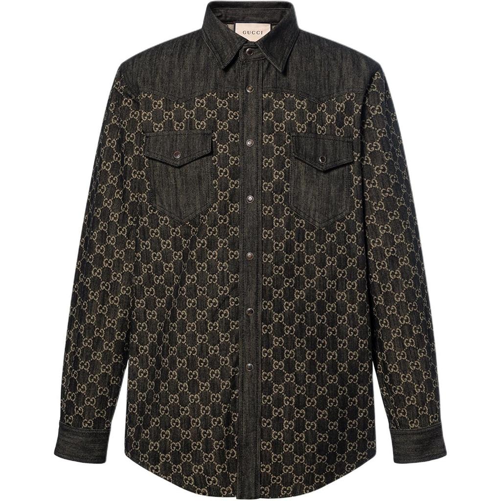 Gucci Shirts Men's Black Moderate 669613-XDBUF-1289