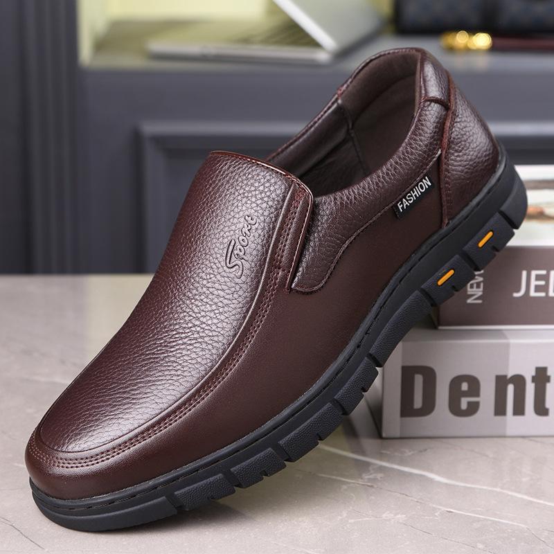 

Leather shoes men s middle-aged and elderly low-top shoes men s shoes 2025 autumn casual foot cover 2025 38