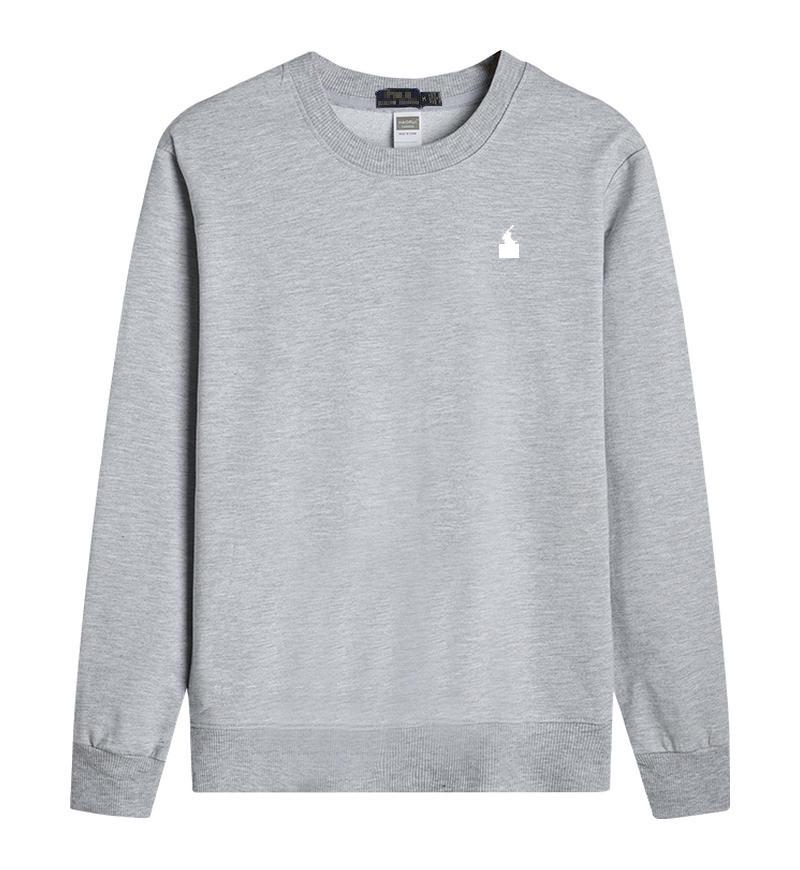 Casual Autumn American Style Pure Cotton Long Sleeve Polo Hoodie with Embroidered Horse Design