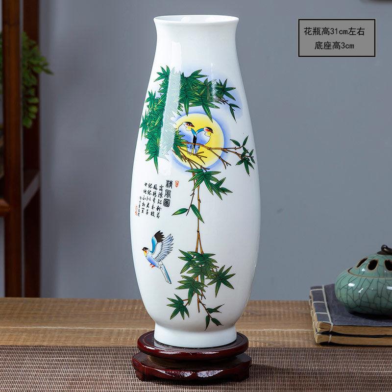 Chinese Jingdezhen Ceramic Vase Flower Arrangement Decoration Items Home Room Furnishing Ornaments Cafe Office Desk Accessories