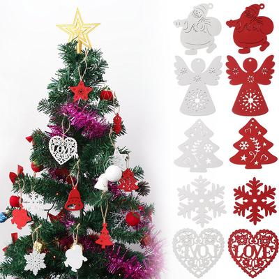 DIY Gifts Drop Pendant Santa/Elk/Angel Wooden Ornaments  Christmas Tree Decoration Xmas Hanging
