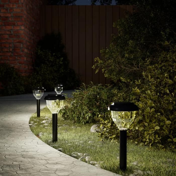 VidaXL Lampes solaires d'allées et piquets de sol 4pcs blanc chaud RVB, éclairage solaire d'allée, lampe solaire de jardin, 4008189