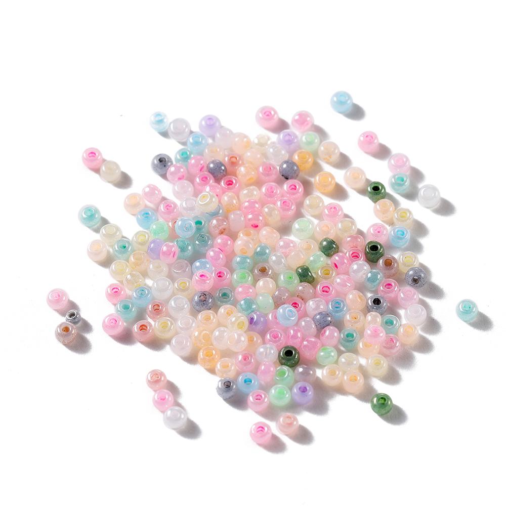 500/800Pcs/Lot 2/3mm Candy Color Glass Seed Beads Cute Bulk Small Bead Bracelet Handicraft for DIY Jewelry Making Accessories