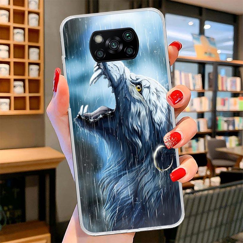 Angry Animal Wolf Fierce Cover Phone Case For Xiaomi Poco F7 Ultra X7 X6 X5 Pro M7 Redmi 15C 15 13C 13 12C 12 10C 10 9A 9C 9T 9