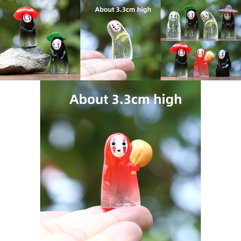 No Face Man Holding Umbrella Sitting Posture Hat Mini Model Desktop Ornament For Family Entertainment