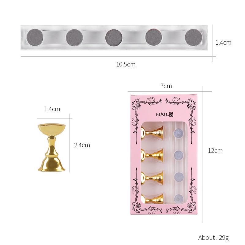 5/30pcs/Set Magnetic Nail Holder False Nail Tip Practice Stand Crystal Base Holder Nail Art Display For Art Salon DIY & Practice