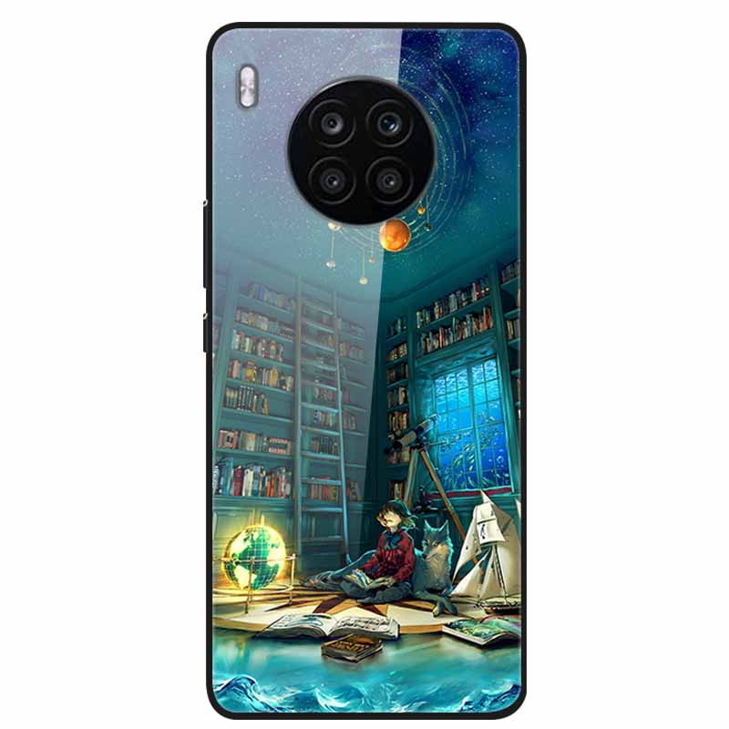 Tempered Glass Cases For Honor 50 Lite Covers Protective Fashion Hard Back Cover for Huawei Honor 50 Lite Phone Cases 50Lite Bag