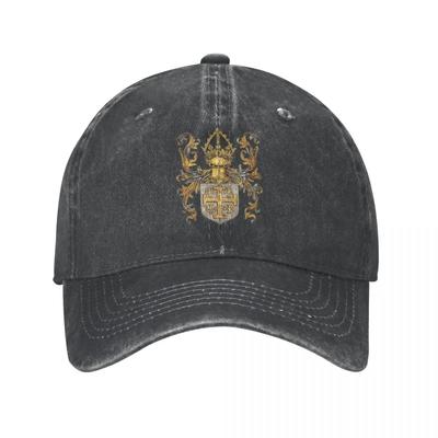Vintage Wappen des Königs von Jerusalem 1509 Baseballkappen Distressed Denim Kopfbedeckung Templerschild Kreuz Outdoor Geschenk Hüte Kappe