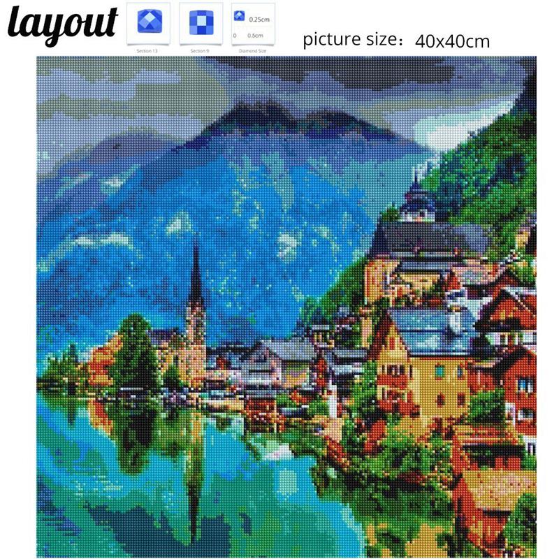 5D Diamond Painting Full Drill Square Scenery Diamond Embroidery Nature Scenic Pictures