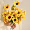 Silk Artificial Sunflower Long Stem Decorative Sunflower Fake Flowers Bouquet  Table Centerpiece