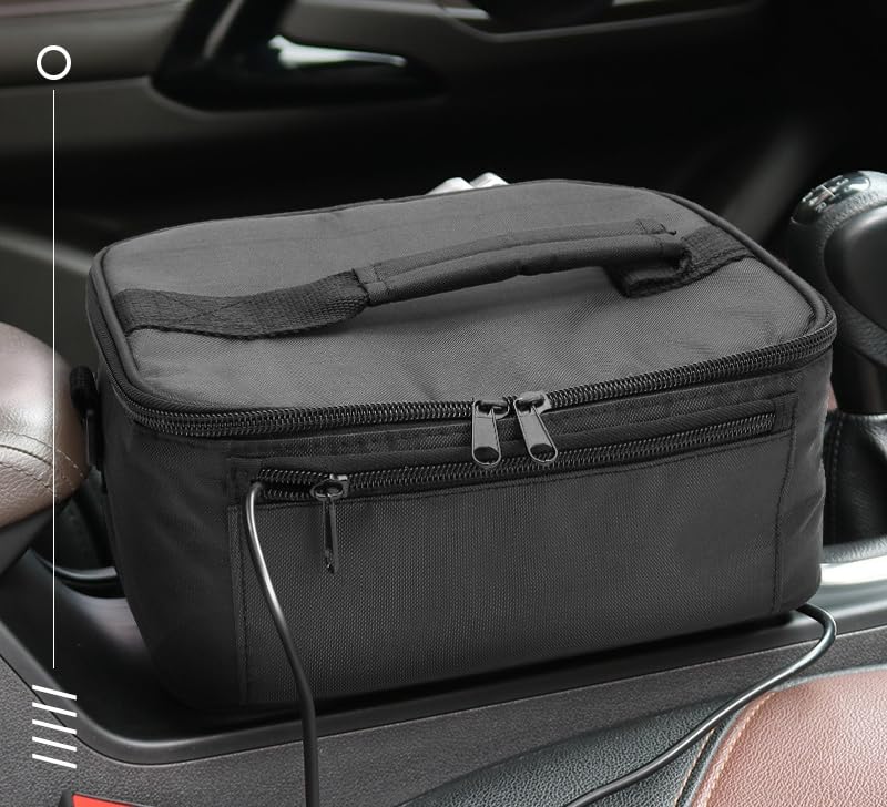 Atyhao Tragbarer Speisenwärmer, Mini-Ofen Mikrowellenofen für Reisen, Camping und Büroarbeit (Schwarz)