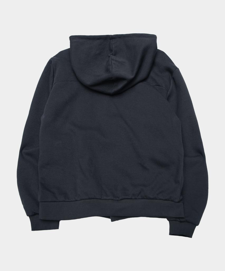 SOME PLACE Double Button Round Pocket Detail Semi-Overfit Soft Hooded Long Sleeve Coat [Charcoal]