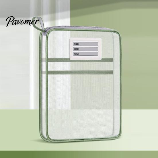 Multi-purpose Storage Kits Transparent Nylon Document Bag, Portable Lightweight Mesh File Organizer with Zipper Pouches And Strap, Large Capacity