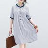 ZANZEA Robe d'été décontractée pour femmes à col rond et manches courtes rayée
