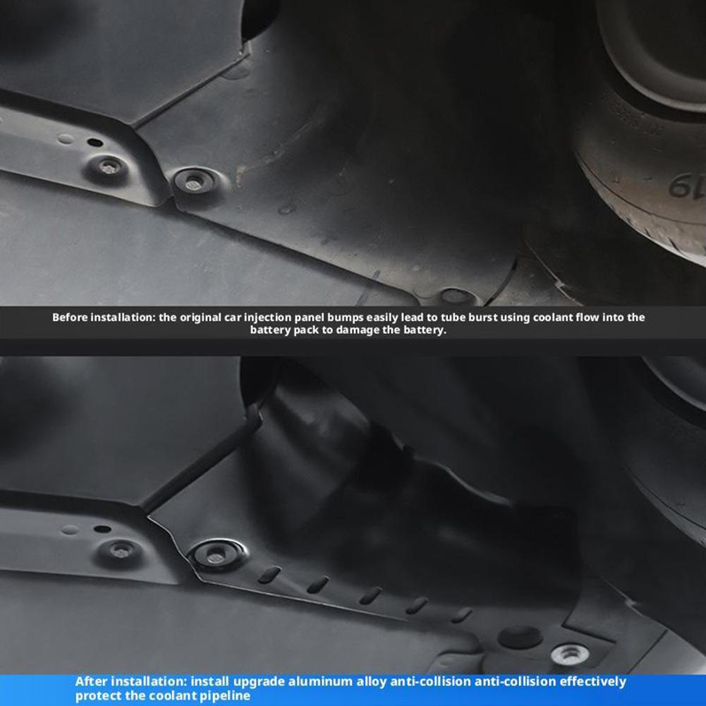 2Pcs Coolant Hose Guard Plates For Tesla Model Y Juniper Chassis - Aluminum Alloy Coolant Pipe Lower Guard Protector