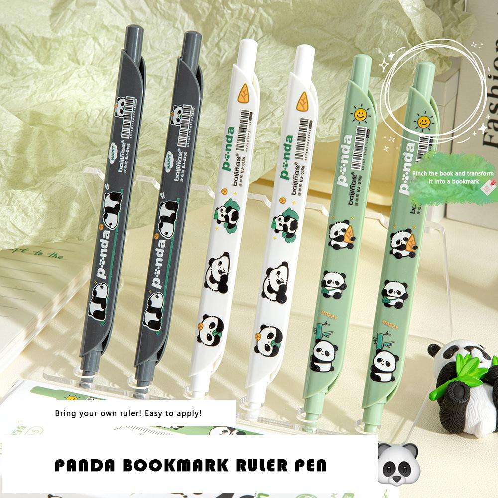 Press Capybara Gel Pen Bookmark Ruler Signature Pen Cute Panda Black Gel Pen