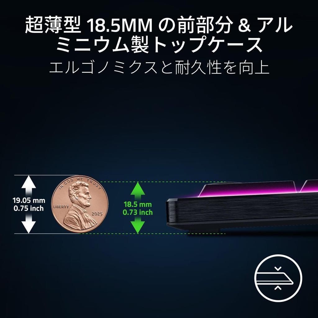 Razer BlackWidow V4 HyperSpeed JP Yellow Linear Switch Gaming Thin Yellow Linear Mechanical Aluminum Top 11 Control Japanese Layout Japanese Retailer