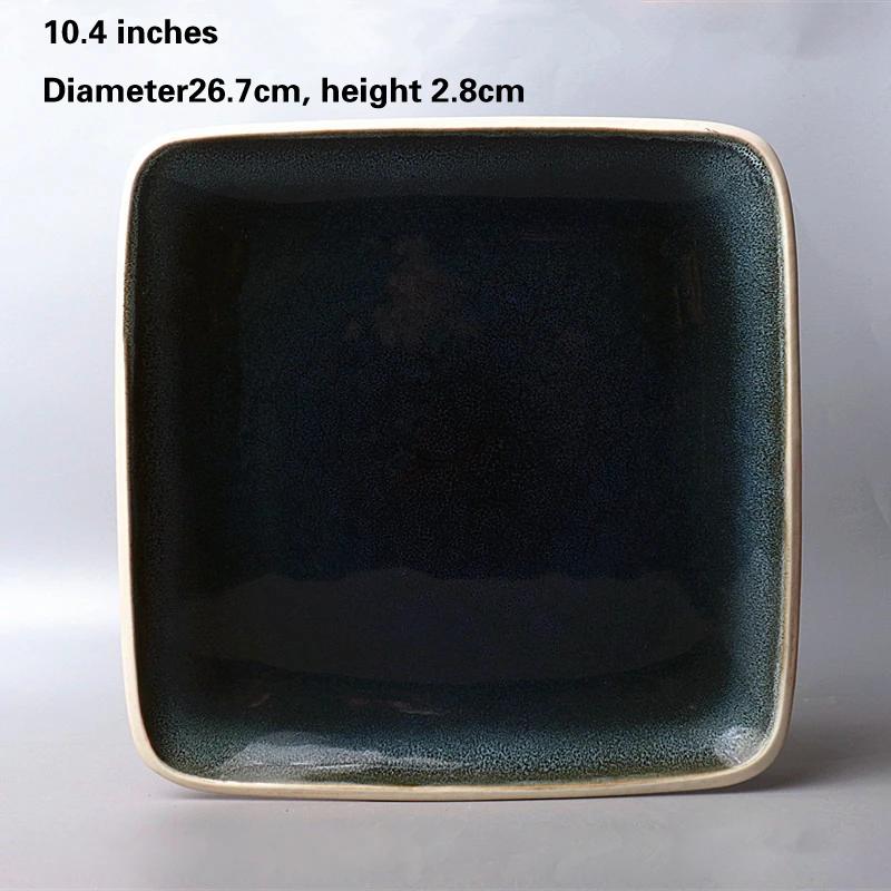 

Европейская круглая тарелка 8-14 дюймов Подставка для торта Поднос для фруктов Тарелка для стейков Керамический расписанный вручную диск Подглазурная тарелка с фруктами Креативная тарелка-B