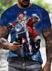 New Funny Men's T-Shirt Christmas New Year Fashion Santa Claus And The Motorcycle Pattern Printed T-Shirt Men's Fashion Tee Tops