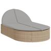 Vidaxl Double Sun Lounger With Cushions, Beige, Poly Rattan