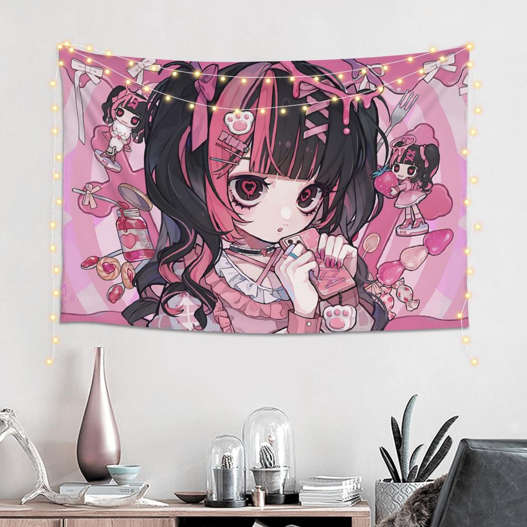 Colorful Anime Girl Tapestry Room decoration Home Decoration Tapestry Decor Accessories Cute Room Decor