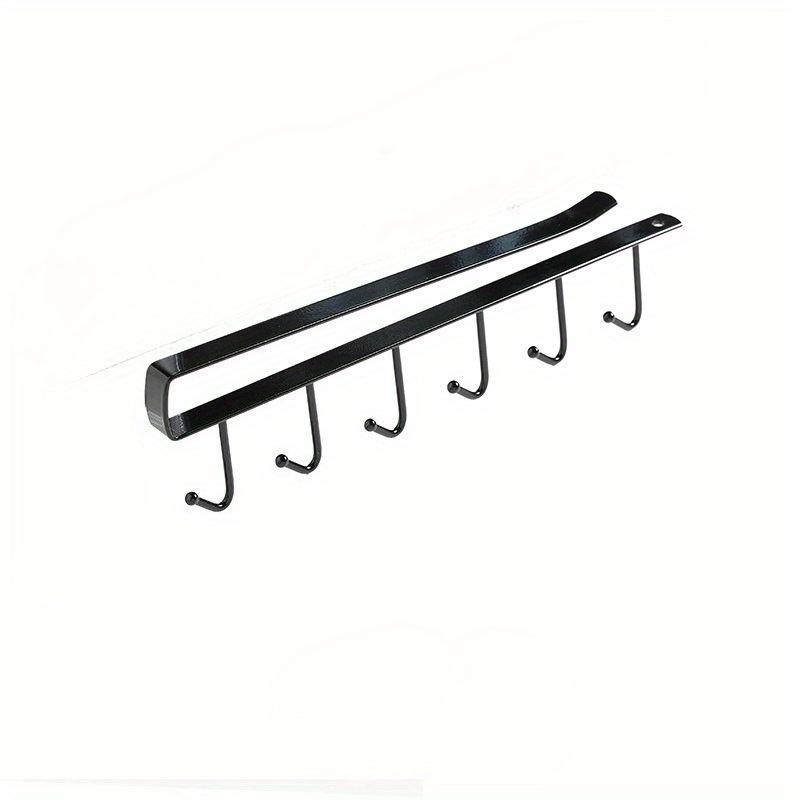 

1pc Storage Rack Home Door Kitchen Wrought Iron Cabinet Multifunctional Hook Wardrobe Finishing Seamless Nail-free Hook чёрный