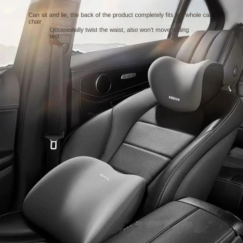 headrest/Waist - Car Headrest and Lumbar Support Kit Memory Foam Breathable Seat Cushion Neck Pillow Interior Decoration