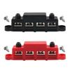 DC 12V-48V 250A Bus Bar Terminal Battery Power Distribution Block with Cover M8 Screw 4 for Automobile Boat RV Truck Automotive