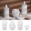 Striped Cylinder Resins Jar Molds Candlestick Molds for Making Candlestick Tealight Holder Storage Jar, Resins Lid Molds