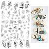 1PCS Black White Butterfly Laser Nail Stickers Nail Art Decoration Abstract Lines Bronzing Flowers Stickers For Nails