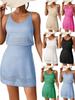 Sexy Knitted Strap Dress with Waist, White Strap Skirt, Sexy Hollow Beach Skirt