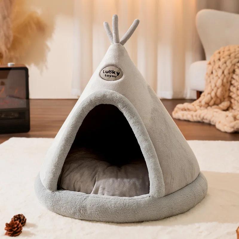 Dog Nest Warm Dog Bed Four Seasons Universal House Type Triangle Tent Closed Cat Nest Dog House Cat Mat Dog Mattress Cat Bed