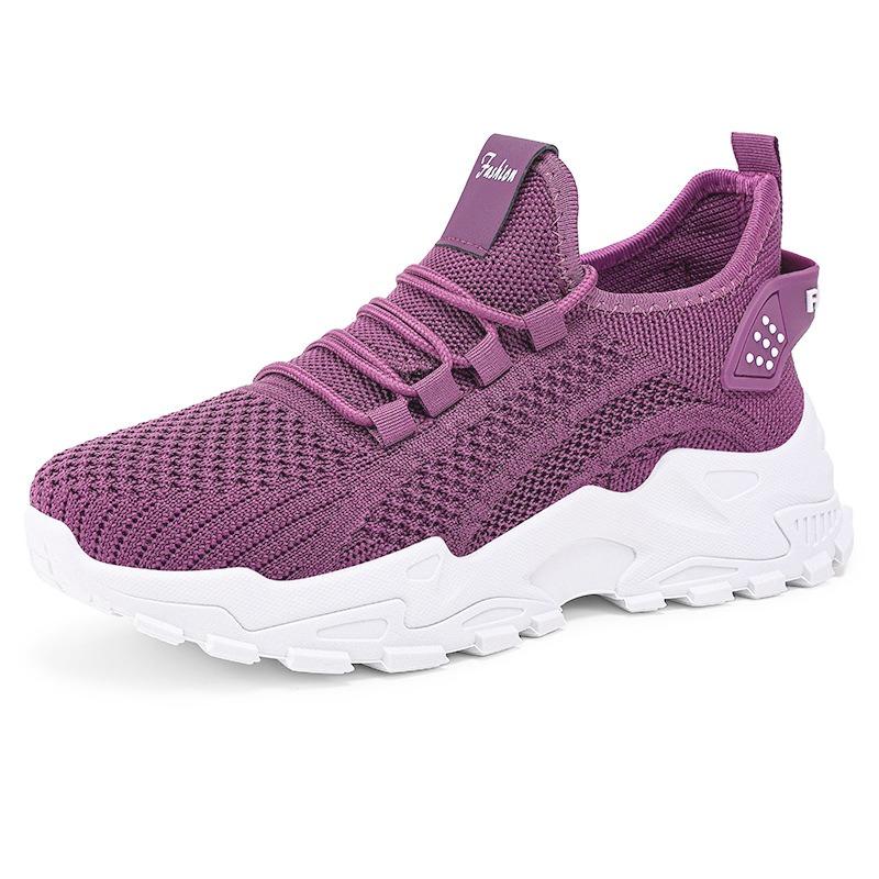 Women's Breathable Mesh Chunky Sneakers - Lightweight Athletic Shoes with Non-Slip Sole