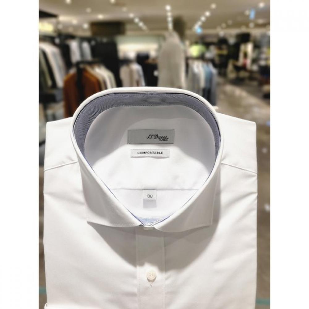 Slim Fit Stretch Basic White Shirt With Long Sleeves  Se6sm22ls926swh 