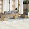 Vidaxl 9-Cz. Gartenmöbel-Set mit Kissen, Beige, Polyrattan