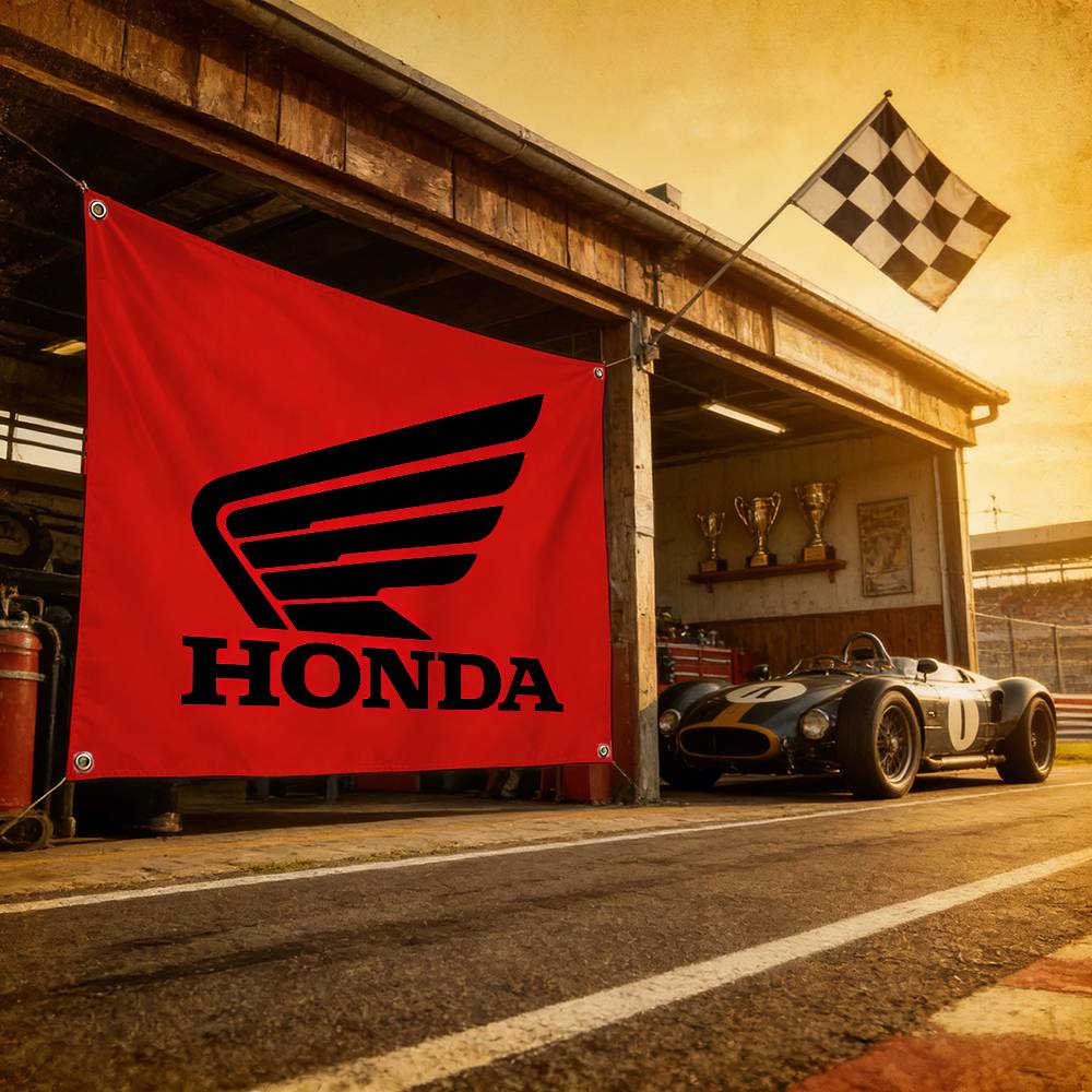 Motorcycle For HONDA Flag 120g Polyester Sublimation Print Durable Hanging Banner Home Decor Gift BO8