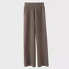 Women's High-Waist Cashmere Wide-Leg Pants - Thickened Wool for Autumn/Winter, Drapey, Slim Fit, Casual Straight-Leg Style.