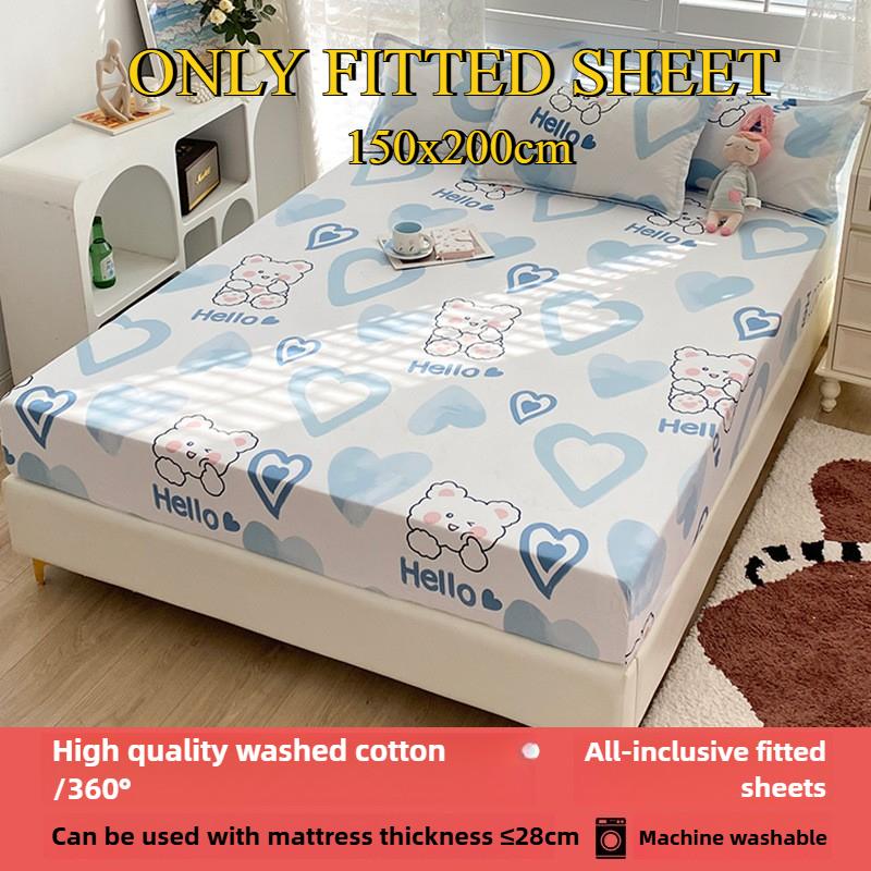 Sábana Bajera No se decolora No hace bolitas Sábana de una pieza Antideslizante Multiespecificación Ropa de Cama Cubrecama Protector