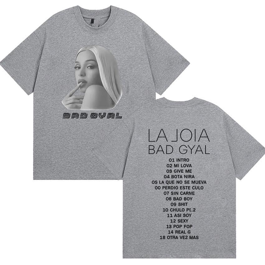 2026Summer Singer Bad Gyal Tour Merch Tshirt Unisexs Women Fashion Hip Hop Retro Short Sleeve Loose Casual Tshirt Unisexs Tshirt S