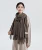 White Cashmere Scarf: Thickened, Solid Color, Versatile for Women & Men, Perfect for Autumn & Winter