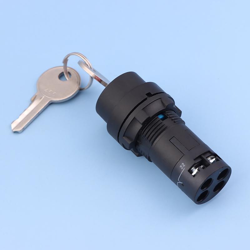 22Mm Key Knob Switch 1No1Nc 2/3 Position Self Locking Select Rotary Power Button Lock Switch Power Conversion Switch 10A On Off